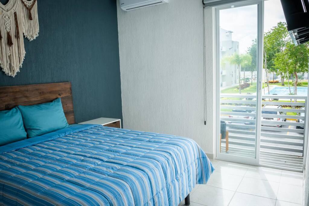 Depto 2 Rec. Con Vista A La Piscina En C. Privada Appartement Playa del Carmen Buitenkant foto