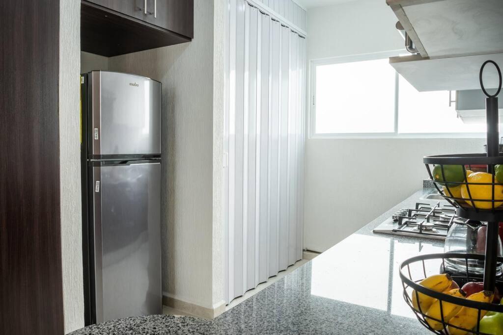 Depto 2 Rec. Con Vista A La Piscina En C. Privada Appartement Playa del Carmen Buitenkant foto